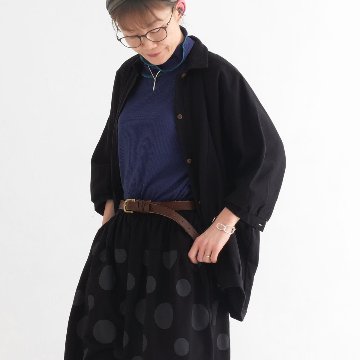 ビッグシルエット＊裏面起毛＊7分袖＊ゆったりシャツジャケット＊ドルマン風＊綿素材＊d-tp503-wの画像