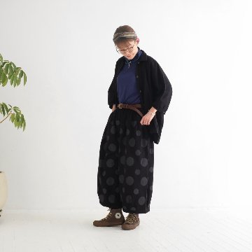 ビッグシルエット＊裏面起毛＊7分袖＊ゆったりシャツジャケット＊ドルマン風＊綿素材＊d-tp503-wの画像