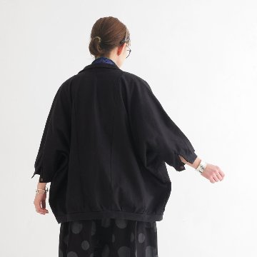 ビッグシルエット＊裏面起毛＊7分袖＊ゆったりシャツジャケット＊ドルマン風＊綿素材＊d-tp503-wの画像