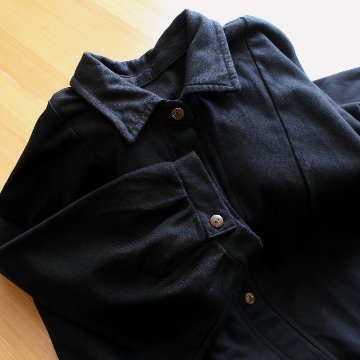 ビッグシルエット＊裏面起毛＊7分袖＊ゆったりシャツジャケット＊ドルマン風＊綿素材＊d-tp503-wの画像