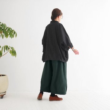 ビッグシルエット＊裏面起毛＊7分袖＊ゆったりシャツジャケット＊ドルマン風＊綿素材＊d-tp503-wの画像