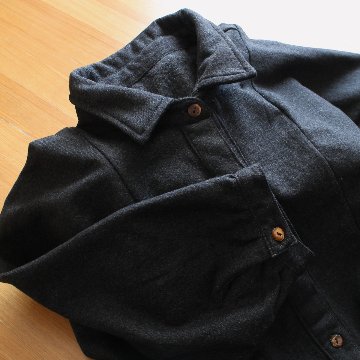 ビッグシルエット＊裏面起毛＊7分袖＊ゆったりシャツジャケット＊ドルマン風＊綿素材＊d-tp503-wの画像