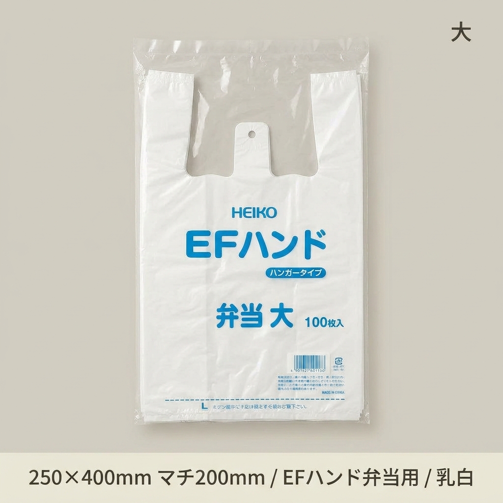 EFﾊﾝﾄﾞ弁当用　大　乳白(100枚入)の画像