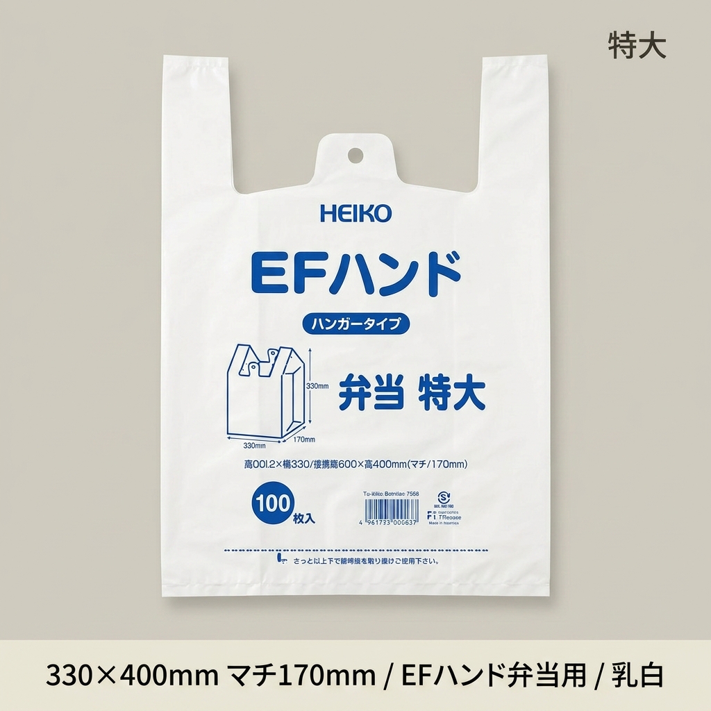 EFﾊﾝﾄﾞ弁当用　特大　乳白(100枚入)の画像