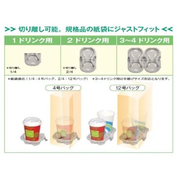 東罐興業 カップホルダー パルプモールド ドリンクキャリア 新 648818 1袋(55個)の画像