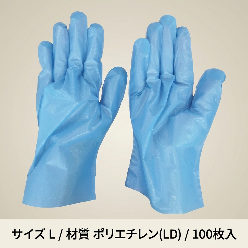 外エンボスGLOVE23 青 L袋(100枚入)の画像