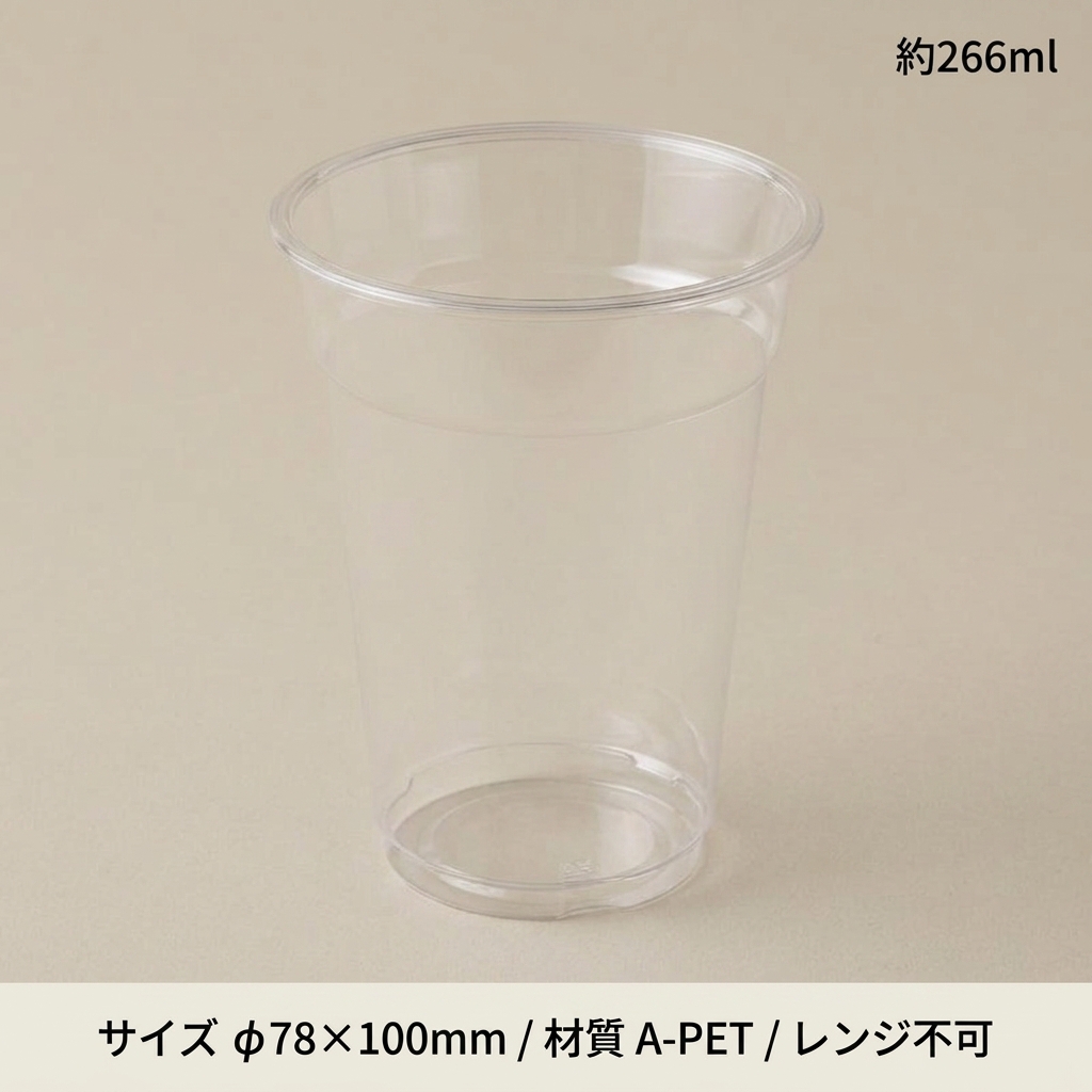 A-PET 9オンス HEIKO 透明カップ 本体(50枚入)の画像