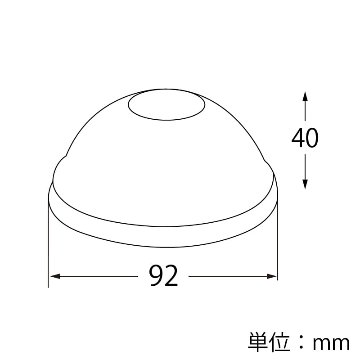 A-PET ドーム蓋 透明カップ 口径92mm用 穴無 透明(50枚入)の画像