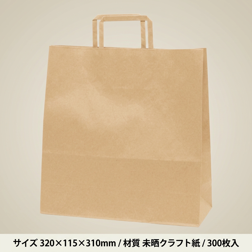 HEIKO 紙袋 H25チャームバッグ 3才(平手) 未晒無地(300枚入)の画像