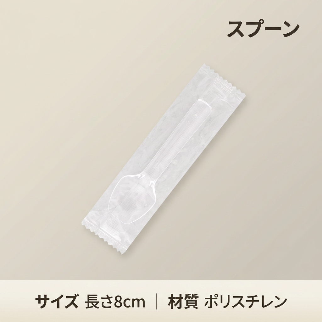 ヘイコープラスプーン8cm　透明　単袋(100本入)の画像