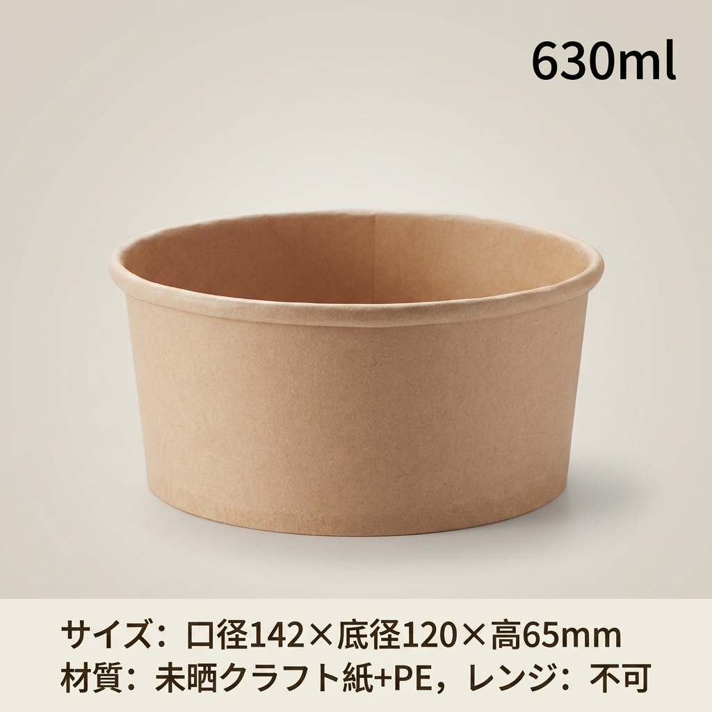 未晒フードカップ630ml　142口径  （25枚入）の画像