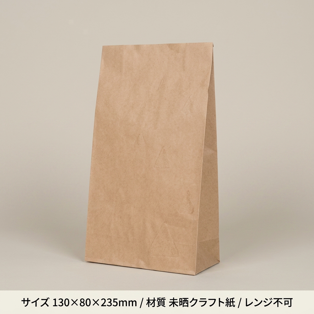 角底無地袋　No4　130×80×235mm（100枚入）の画像
