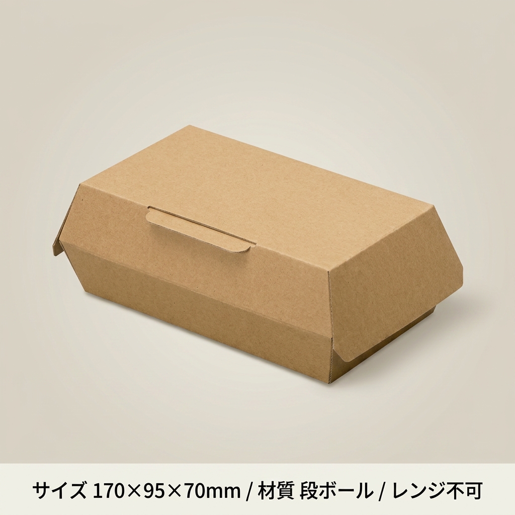 弁当容器 K-SC-12 茶 無地 テイクアウトボックス （50枚入）の画像
