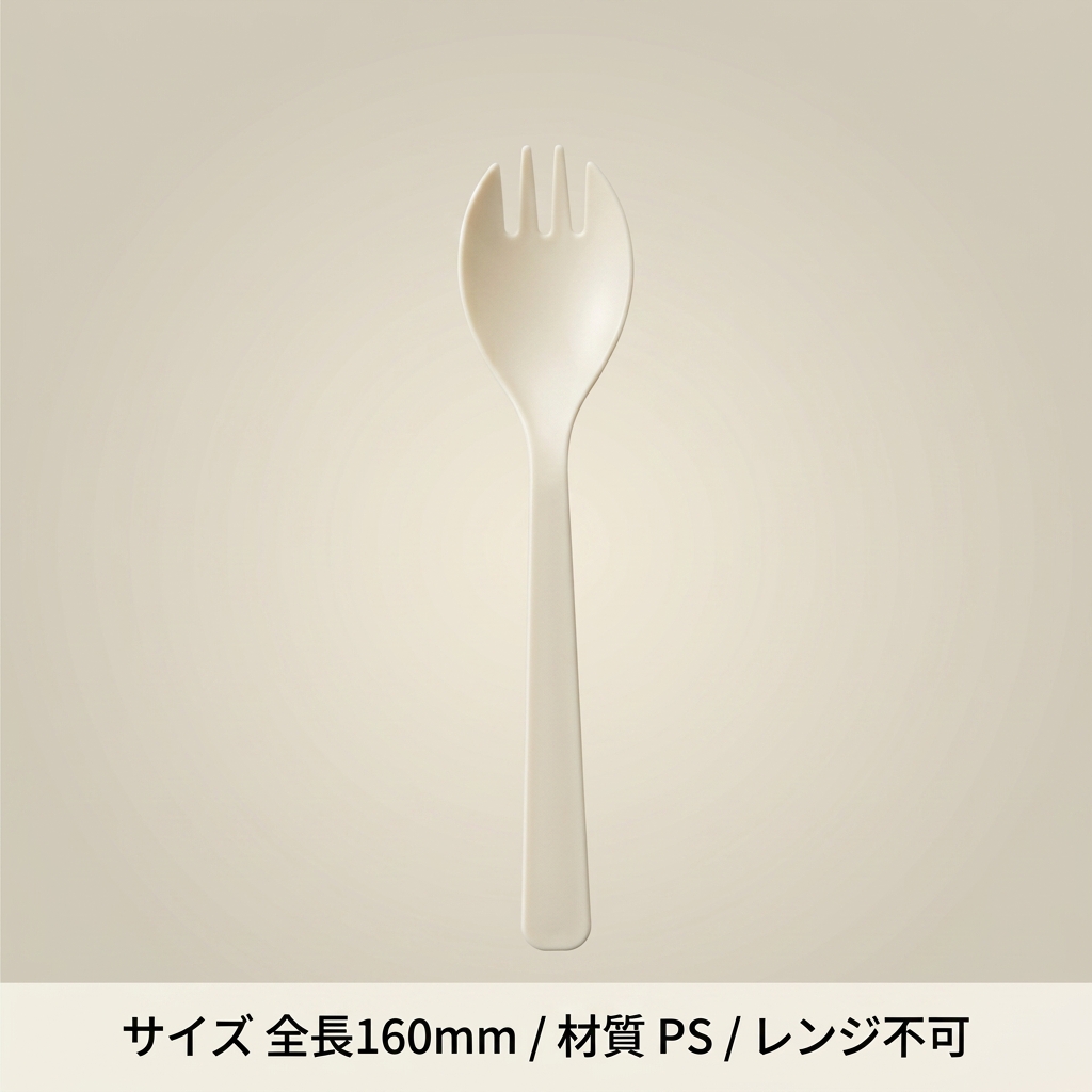 先割れスプーン16cm Y-144 アイボリー（100枚入）の画像