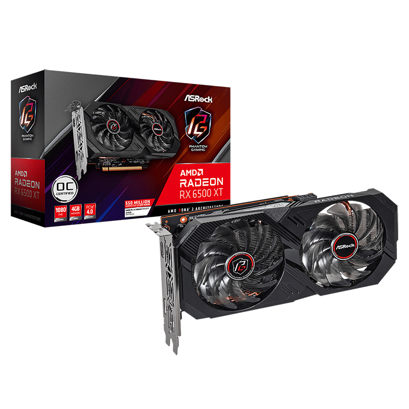 Radeon RX 6500 XT Phantom Gaming D 4GB OCの画像