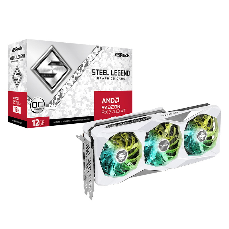 AMD Radeon RX 7700 XT Steel Legend 12GB OCの画像