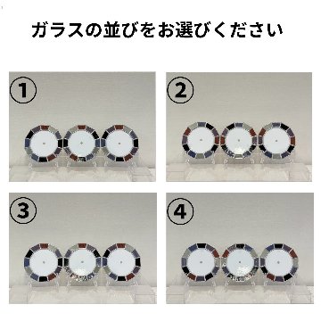 結婚式両親ギフト 感謝の気持ちをカタチにする　三連ステントグラス時計　【つながる時計】　　お好みの時計に仕上げますの画像