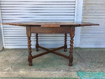 Top Quality Barley Twist Draw Leaf Dining Table画像
