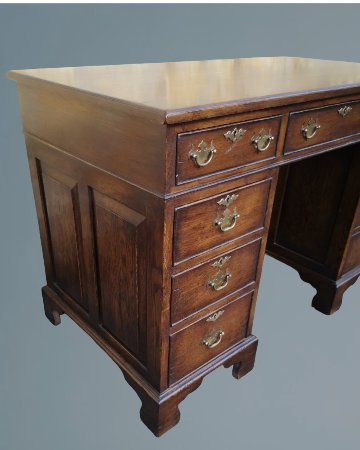 Good Quality Oak Kneehole Pedestal Desk画像
