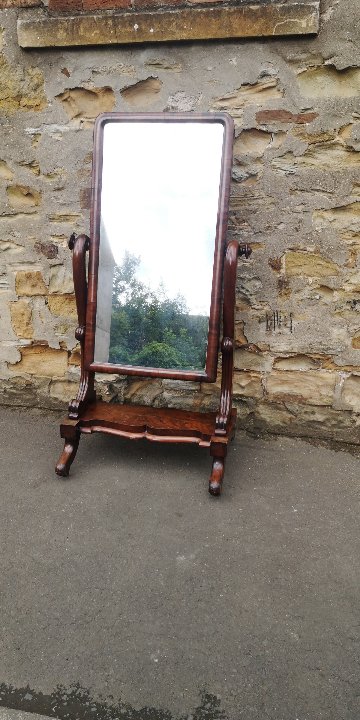 Victorian mahogany cheval mirror画像