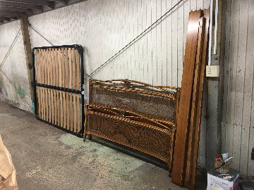 Walnut Bergère Double bed画像
