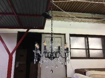 Black iron chandelier (8 lights)画像