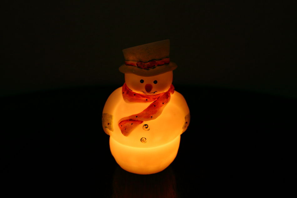 Fenton Art Glass Fairy Light Snowman 2002画像