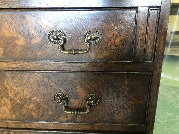 Queen Anne Style England Oak Bureau Bookcaseの画像