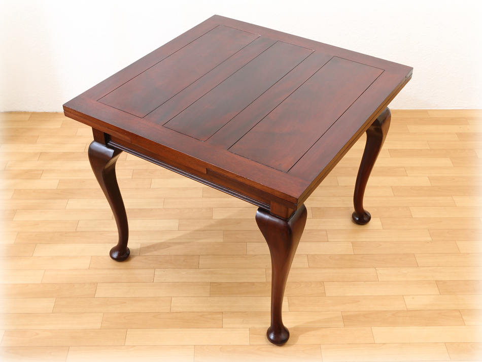 Queen Anne Style Mahogany Draw Leaf Table (used condition)の画像