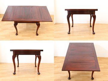 Queen Anne Style Mahogany Draw Leaf Table (used condition)の画像