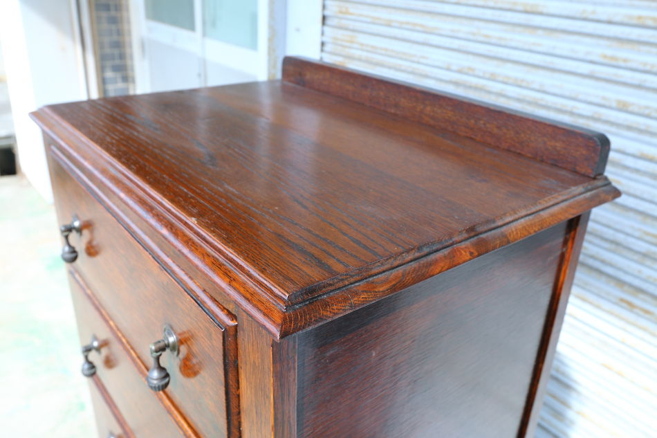 Art Deco style oak tall chest of 6 drawersの画像