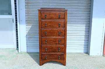 Art Deco style oak tall chest of 6 drawersの画像