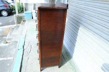 Art Deco style oak tall chest of 6 drawersの画像