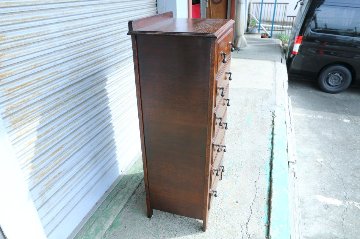 Art Deco style oak tall chest of 6 drawersの画像