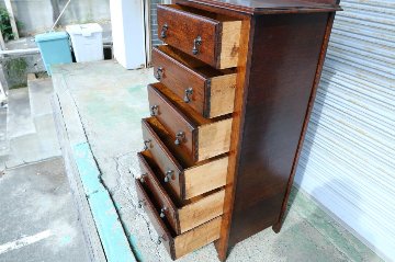 Art Deco style oak tall chest of 6 drawersの画像