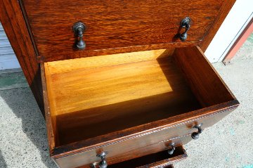 Art Deco style oak tall chest of 6 drawersの画像