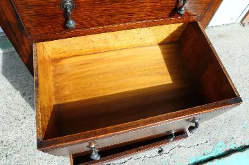 Art Deco style oak tall chest of 6 drawersの画像
