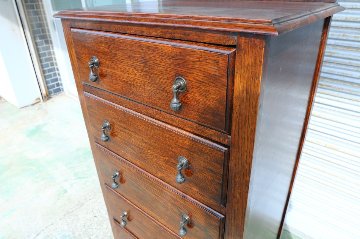 Art Deco style oak tall chest of 6 drawersの画像