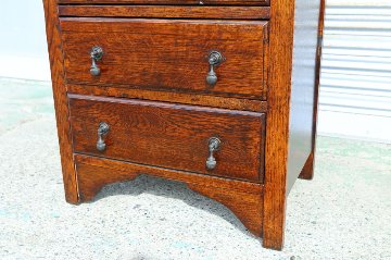 Art Deco style oak tall chest of 6 drawersの画像