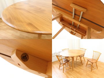 Ercol table and 4 chairs(Table)画像