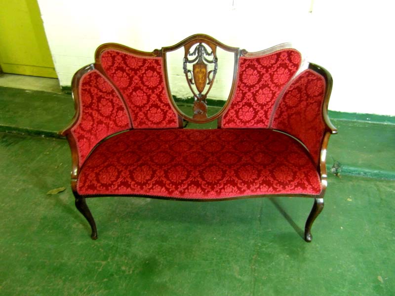 Ed. Art Nouveau Inlaid Setteeの画像