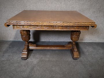 Oak table and 4 chairs画像