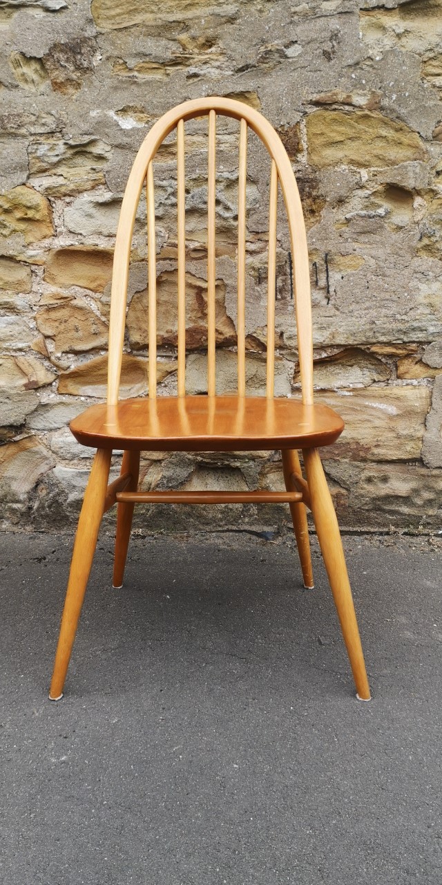 Ercol plank table & 6 Windsor chairs画像