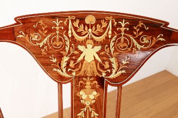 Edwardian inlaid mahogany chairの画像