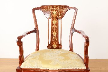 Edwardian inlaid mahogany chairの画像