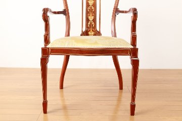 Edwardian inlaid mahogany chairの画像