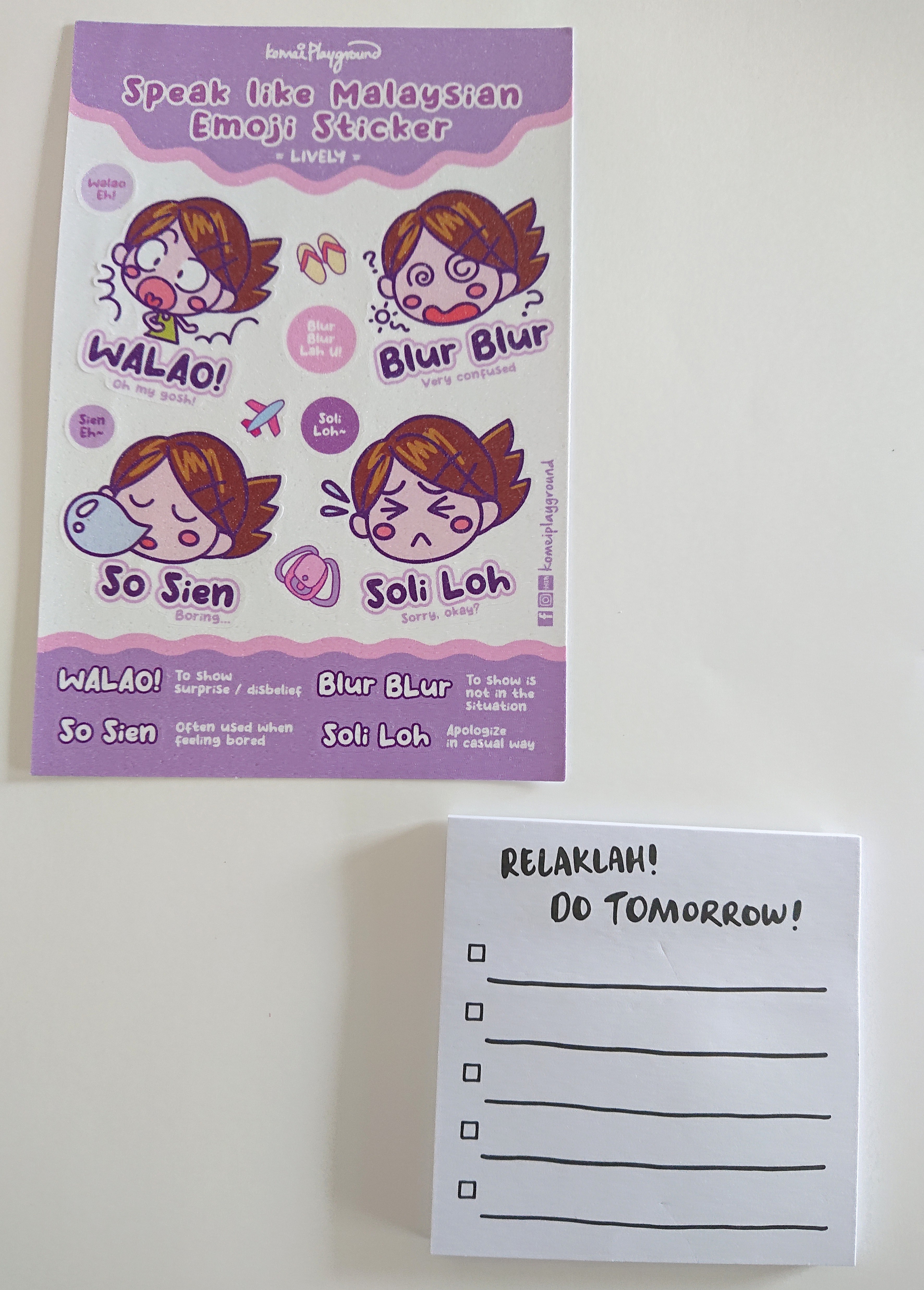 スピークライクマレーシアン　ステッカーシート・付箋セットの画像