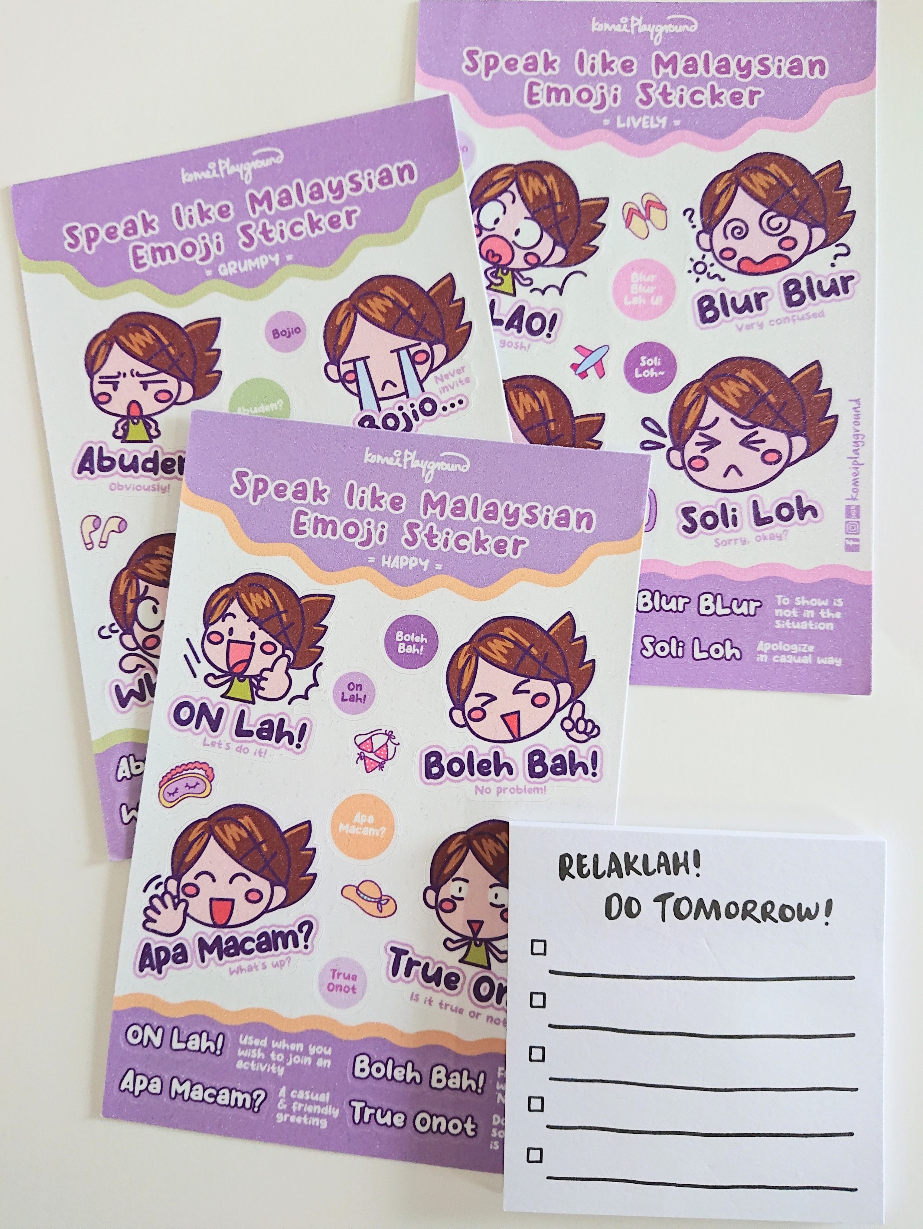 スピークライクマレーシアン　ステッカーシート・付箋セットの画像