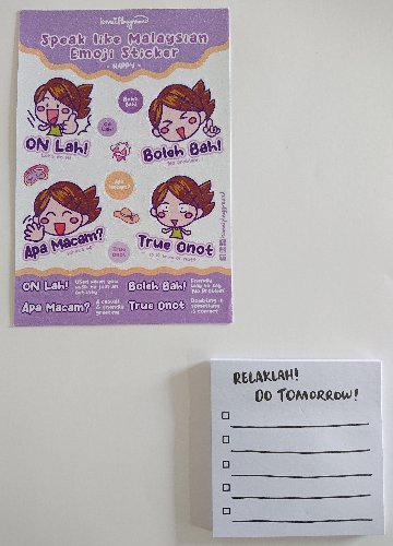 スピークライクマレーシアン　ステッカーシート・付箋セットの画像