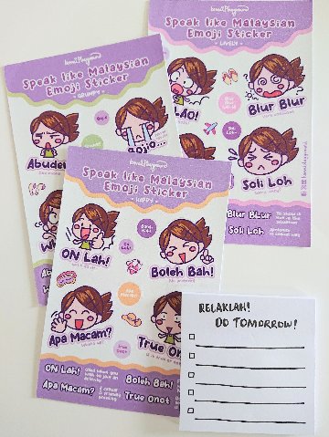 スピークライクマレーシアン　ステッカーシート・付箋セットの画像